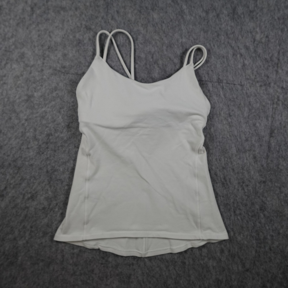 Lululemon Top Women 6 White Strappy Back Activewear Yoga Workout Tank